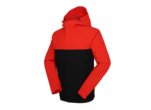 紅黑拼接男女款沖鋒衣定制生產(chǎn)廠家